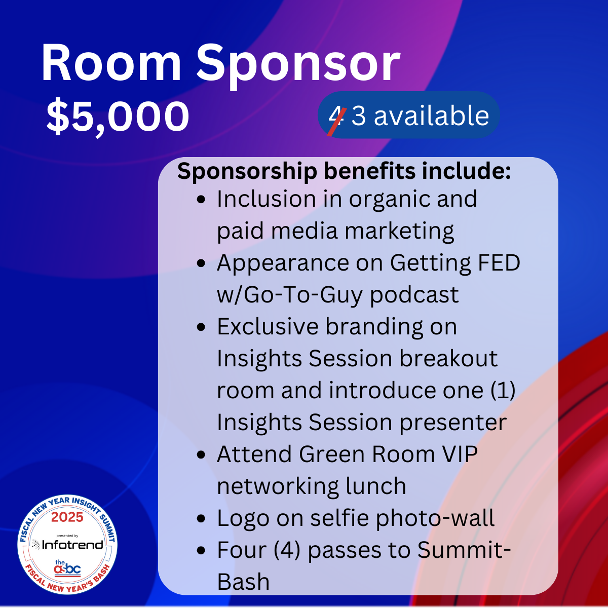 2025 FYI Summit and Bash Room Sponsor